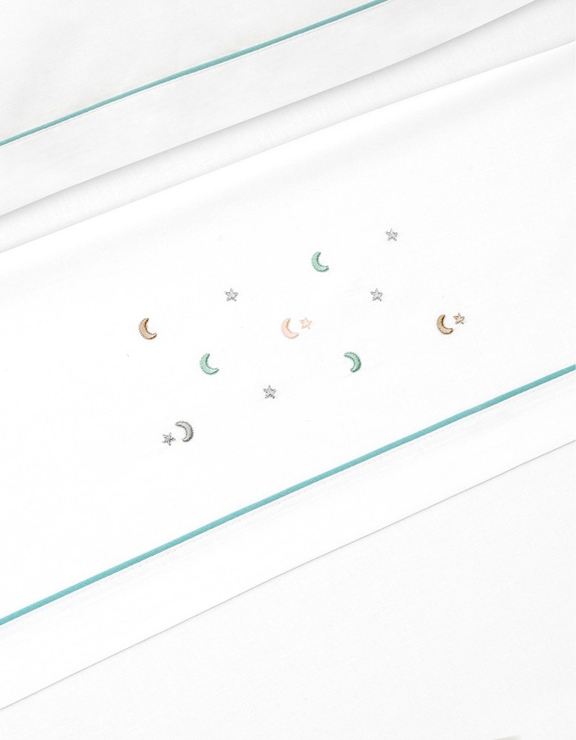 Juego de Cama de Algodón 3 Pzs Interbaby Stars 60x120 cm, Verde