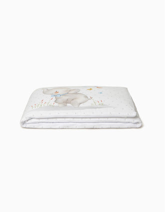 Duvet and Cot Bumper Interbaby Elephant 60x120 Cm, Blue