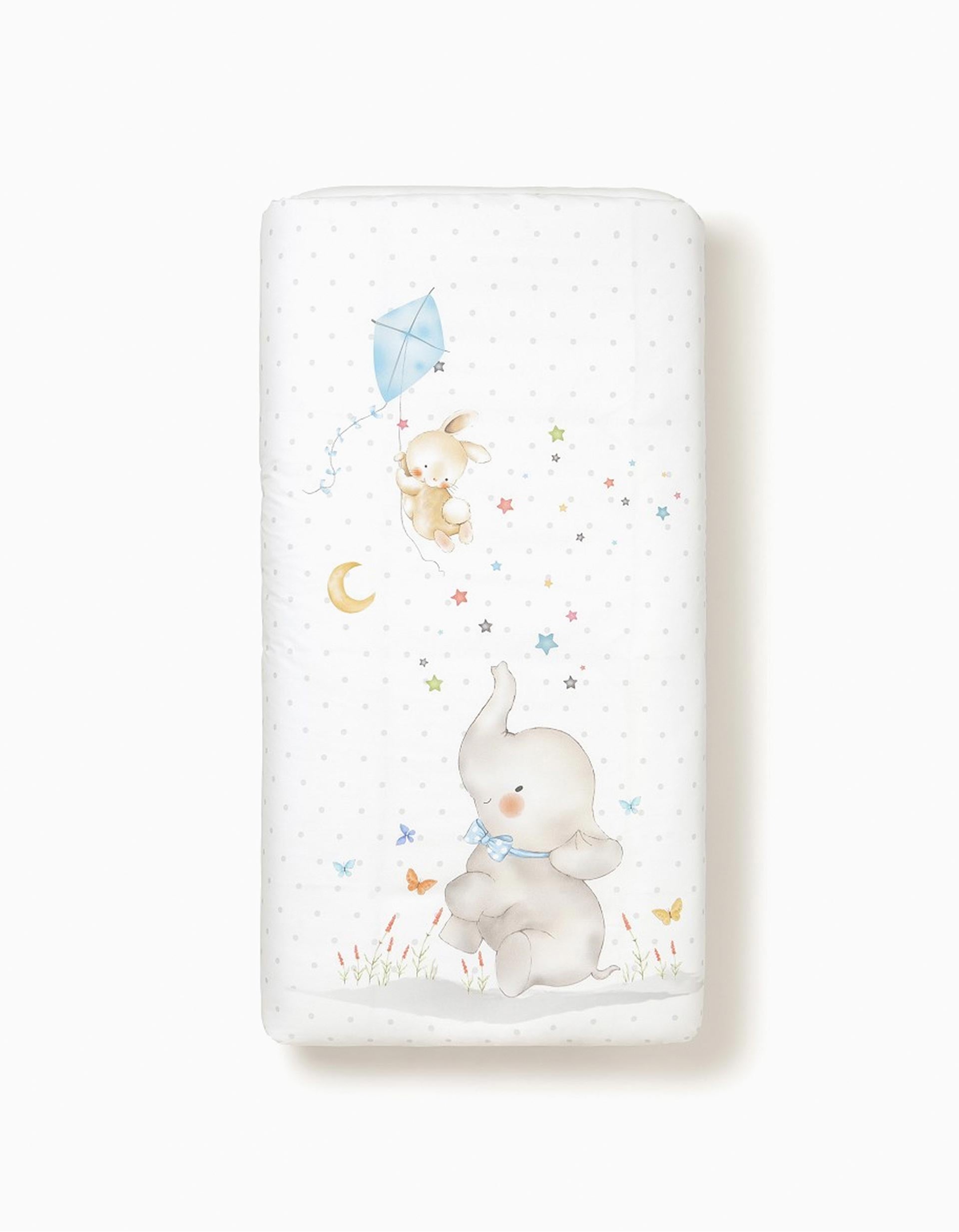 Duvet and Cot Bumper Interbaby Elephant 60x120 Cm, Blue