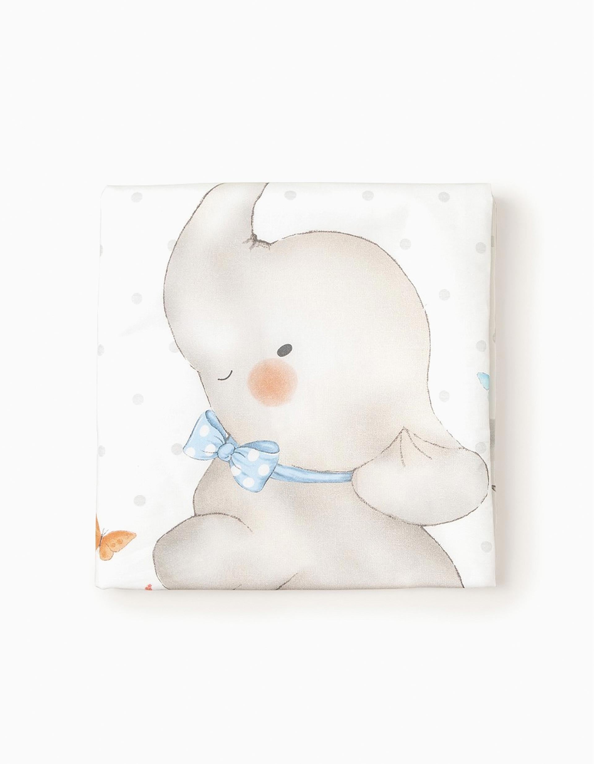 Duvet and Cot Bumper Interbaby Elephant 60x120 Cm, Blue