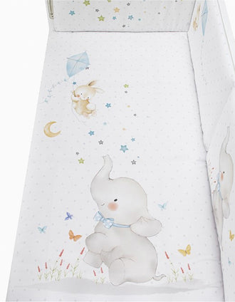 Duvet and Cot Bumper Interbaby Elephant 60x120 Cm, Blue