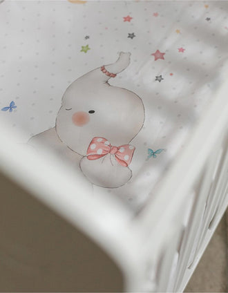 Couette et Tour de Lit Elephant Interbaby 60x120 cm, Rose