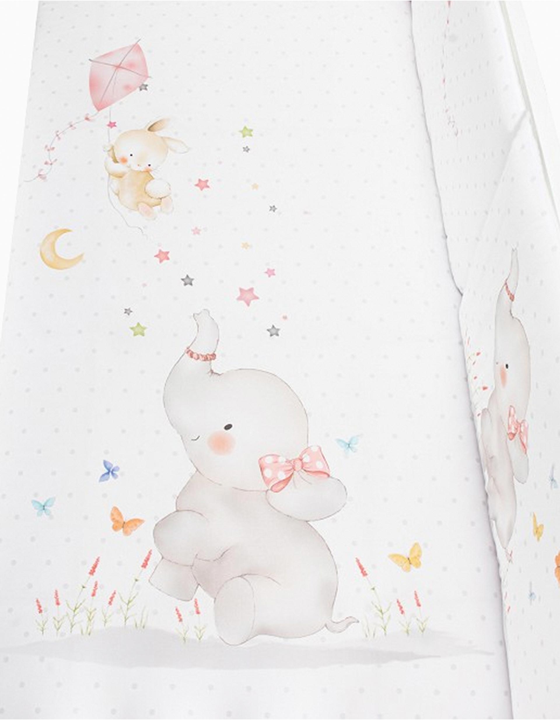 Duvet and Cot Bumper Interbaby Elephant 60x120 Cm, Pink