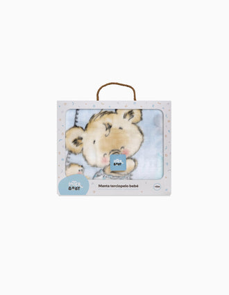 Velvet Blanket Cloud Bear Interbaby 110X140cm, Blue