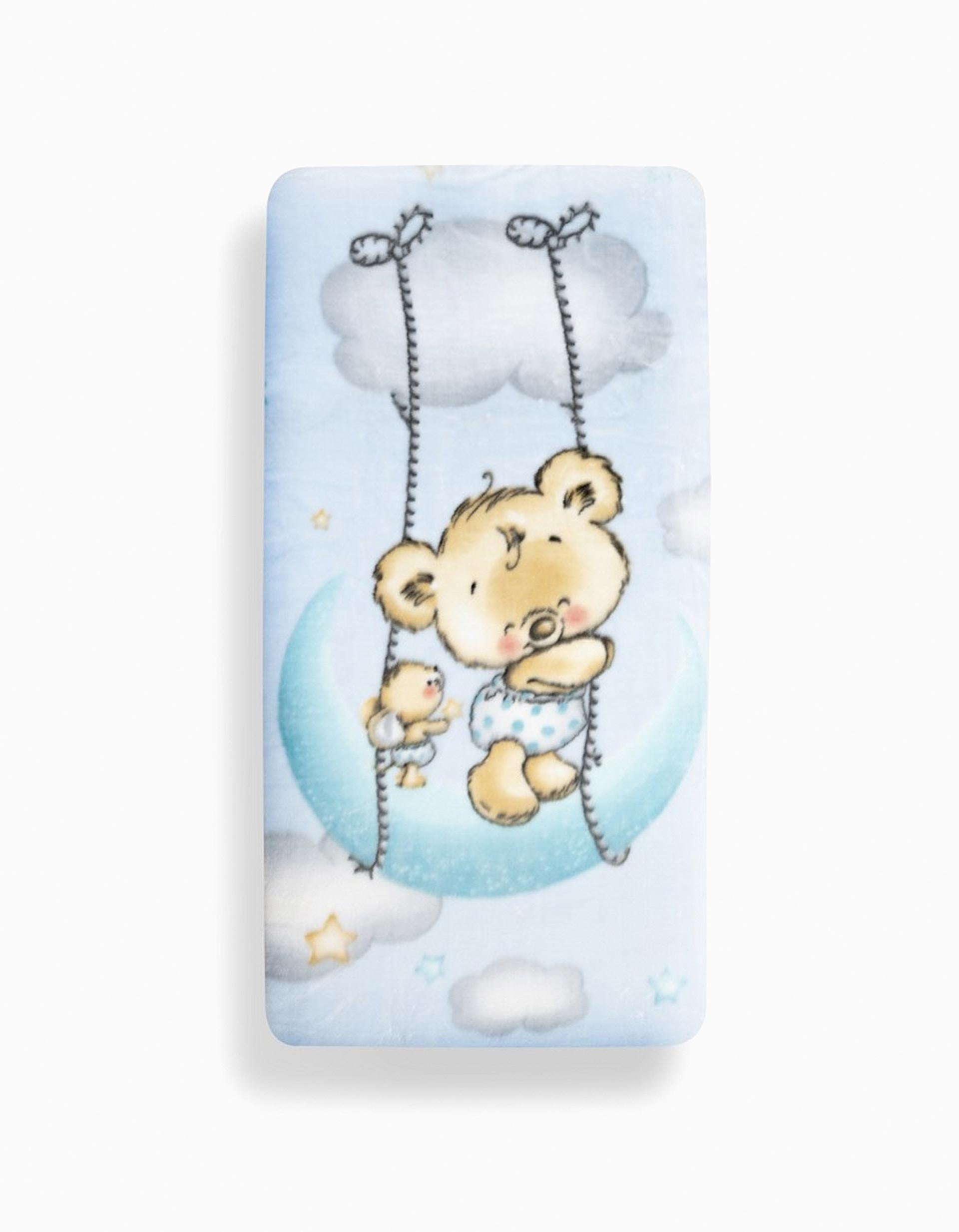 Manta de Veludo Urso Nuvem Interbaby 110X140cm, Azul