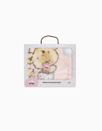 Couverture en Velours Ours des Nuages Interbaby 110x140 cm, Rose