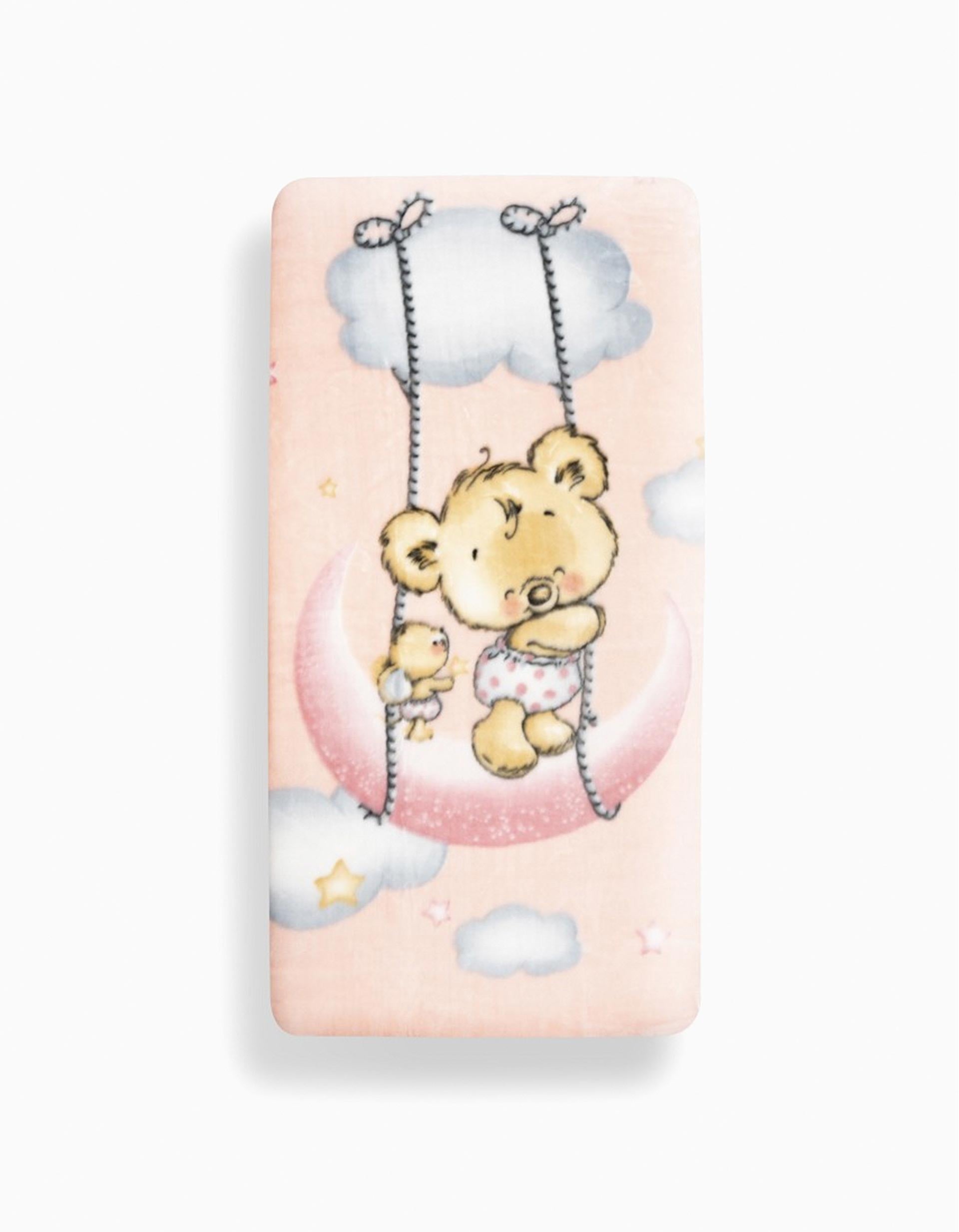 Manta de Veludo Urso Nuvem Interbaby 110X140cm, Rosa