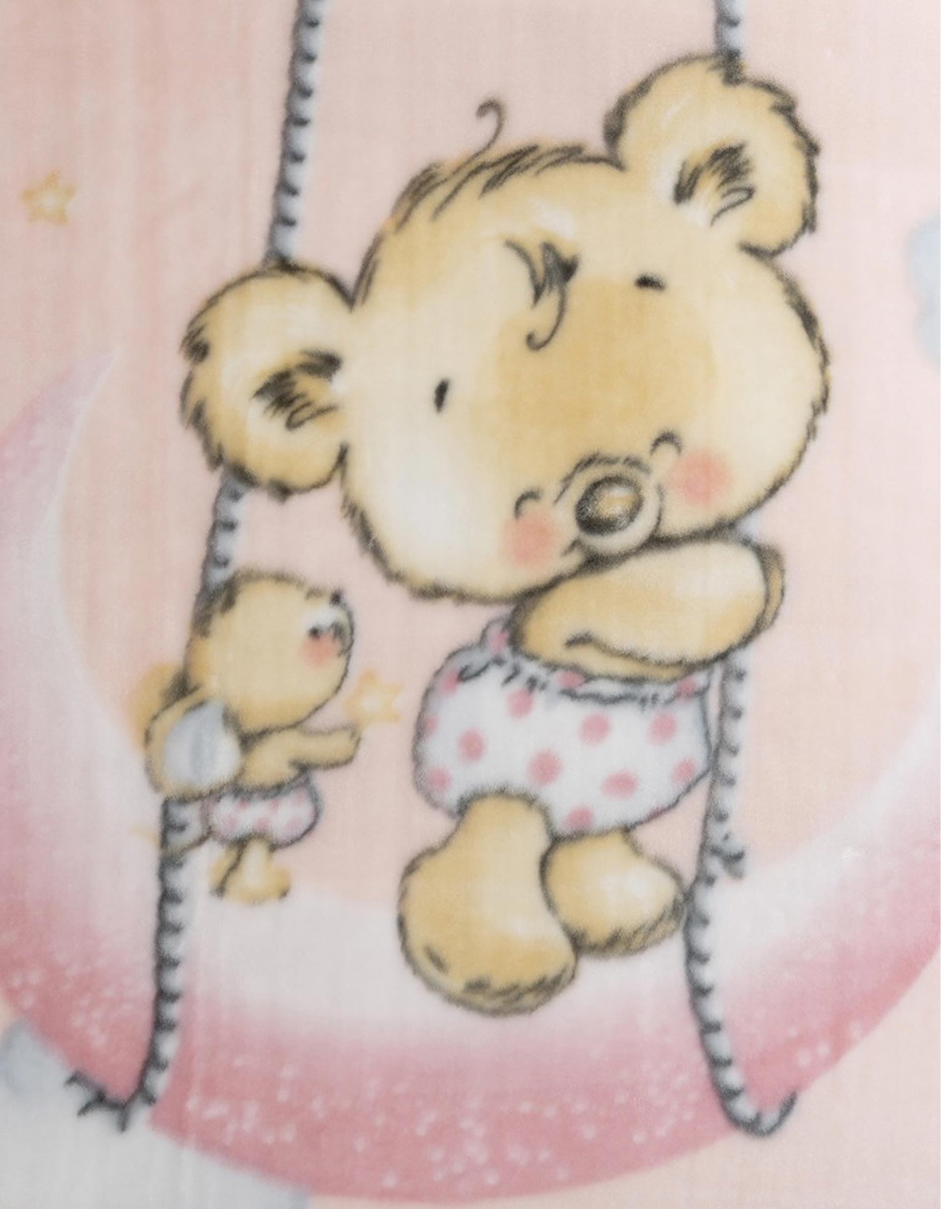 Manta de Veludo Urso Nuvem Interbaby 110X140cm, Rosa