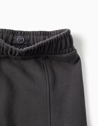 Pantalon en molleton large avec poches cargo pour fille, gris foncé