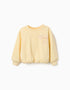 Cotton sweatshirt with Creativity print for girls, yellow