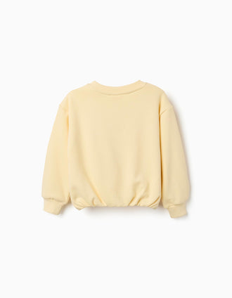 Sweat en coton avec imprimé Creativity pour fille, jaune