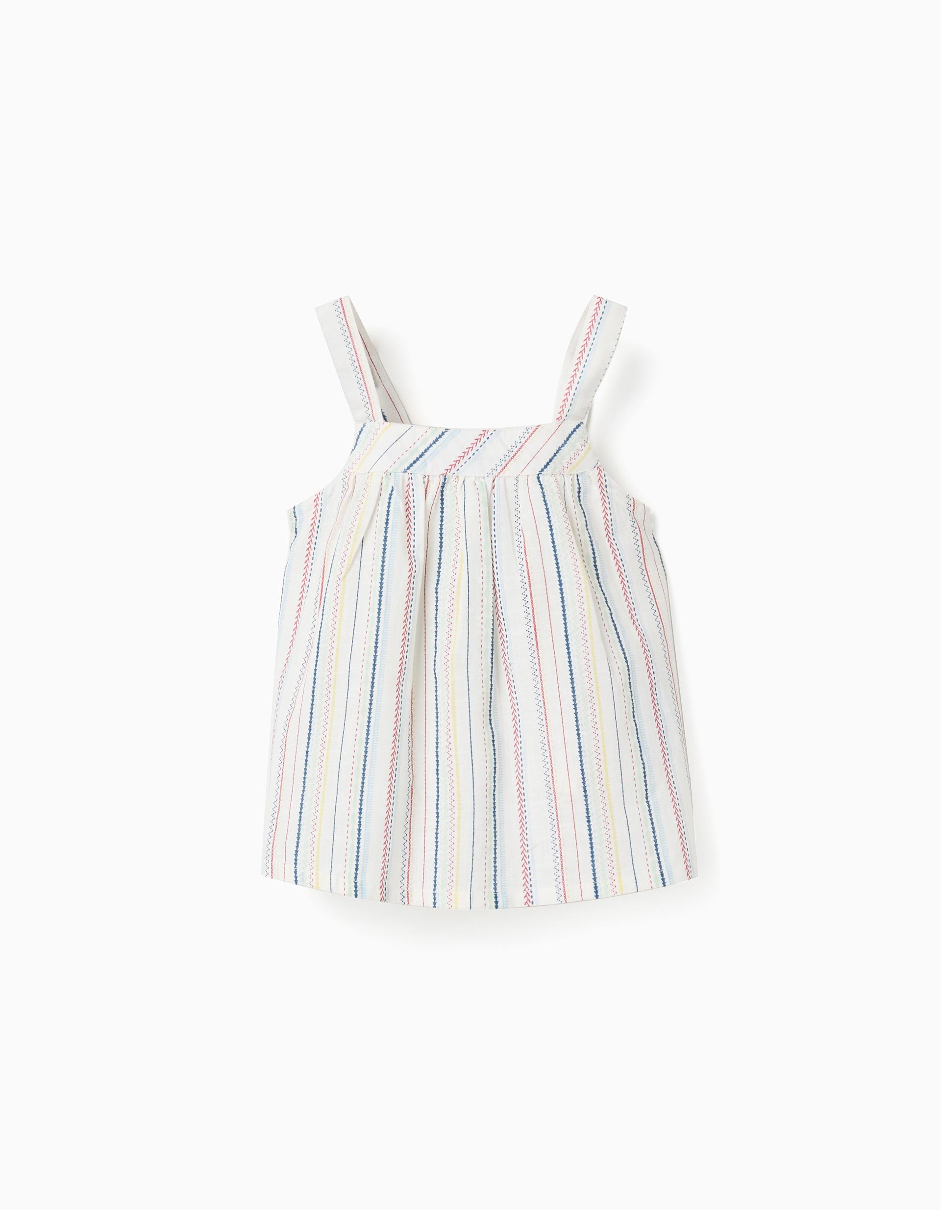 Blouse sans manches à rayures ethniques B&S pour bébé fille, multicolore