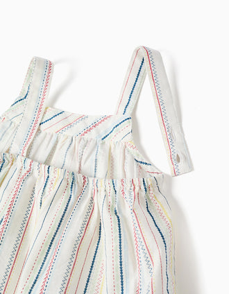 Blouse sans manches à rayures ethniques B&S pour bébé fille, multicolore