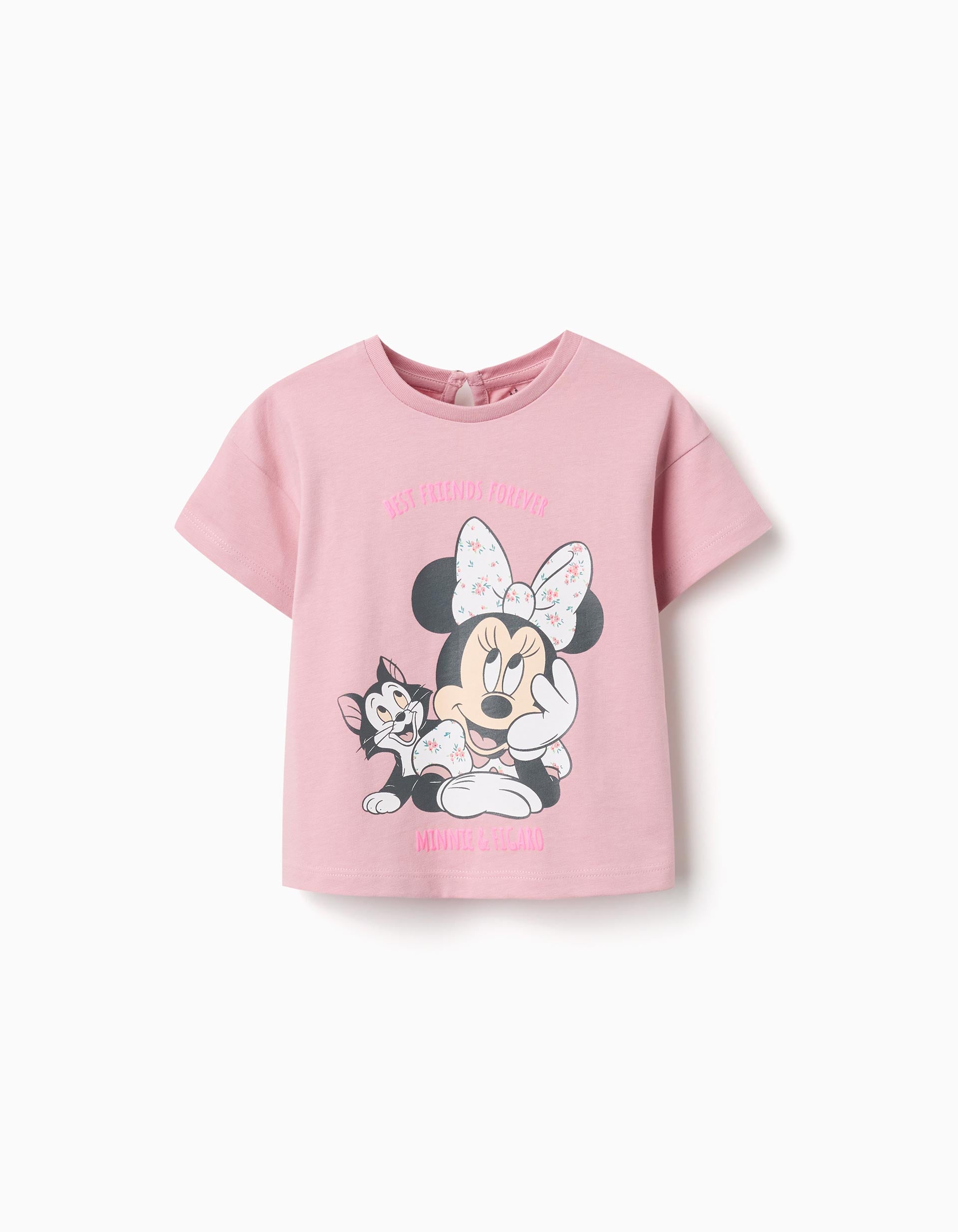 T-shirt en coton avec imprimé Minnie & Figaro pour bébé fille, rose
