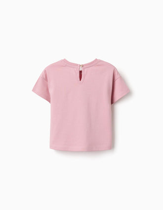 T-shirt en coton avec imprimé Minnie & Figaro pour bébé fille, rose