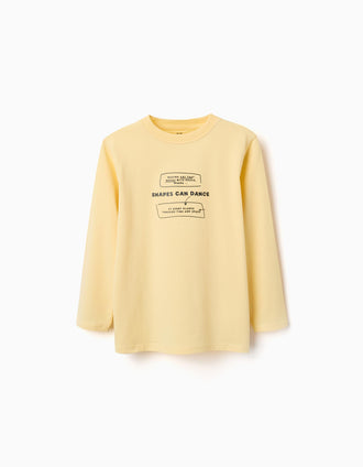 T-shirt à manches longues et imprimé Making Art pour garçon, jaune