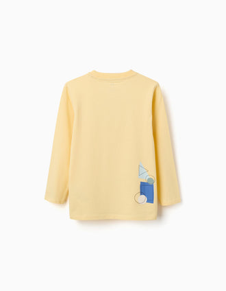 T-shirt à manches longues et imprimé Making Art pour garçon, jaune