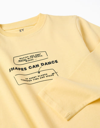 T-shirt à manches longues et imprimé Making Art pour garçon, jaune