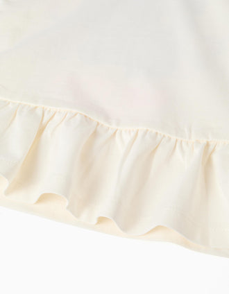 T-shirt en coton avec imprimé Baby Stitch pour bébé fille, beige clair