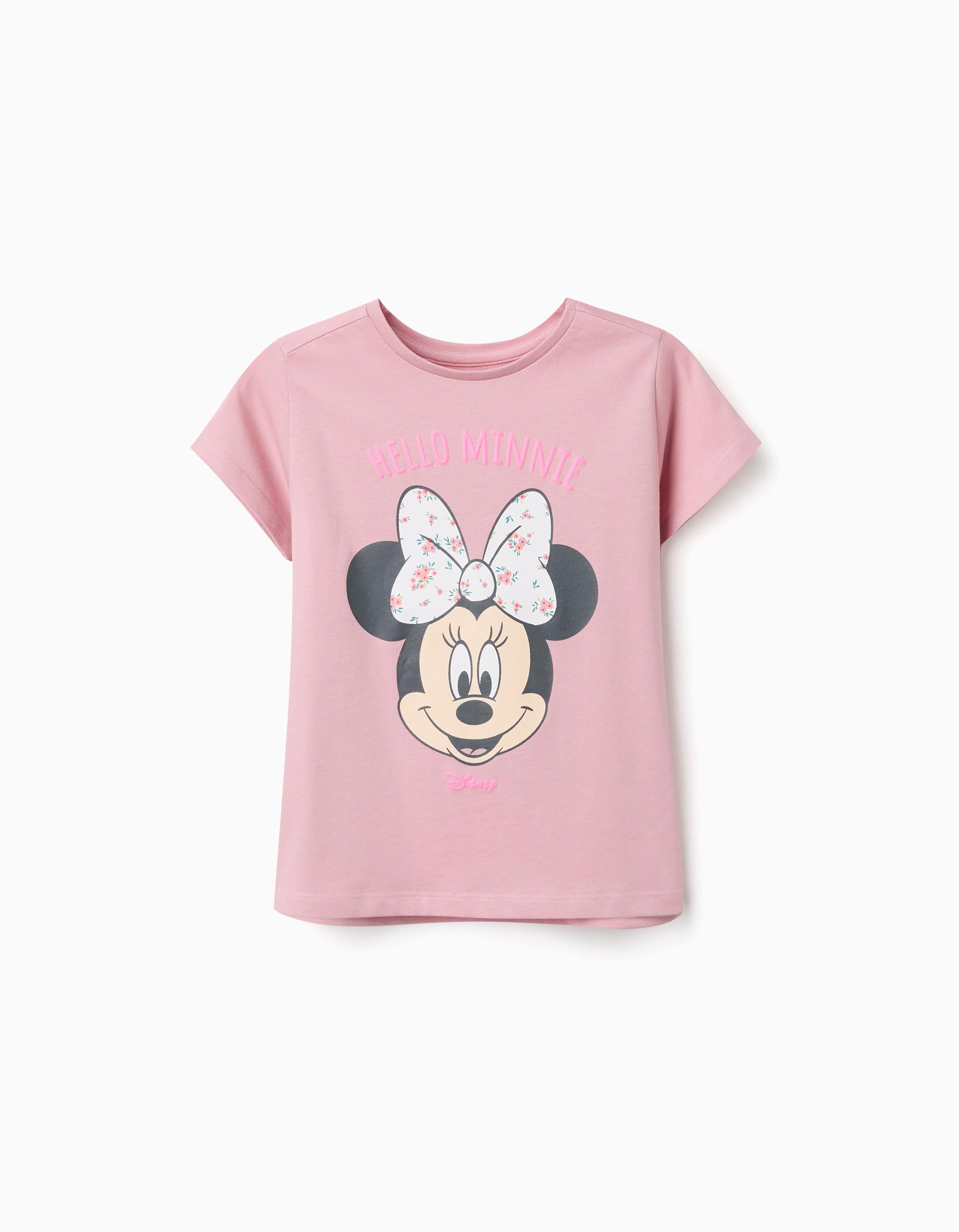 T-shirt en coton avec imprimé Minnie pour fille, rose