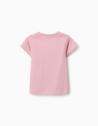 T-shirt en coton avec imprimé Minnie pour fille, rose