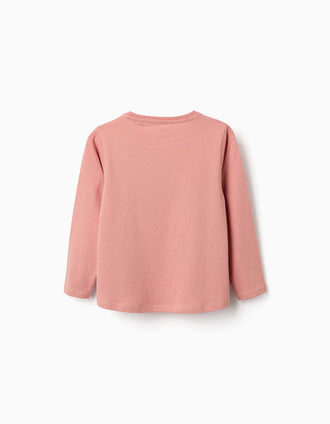 T-shirt de manga comprida Art and Nature para menina, rosa