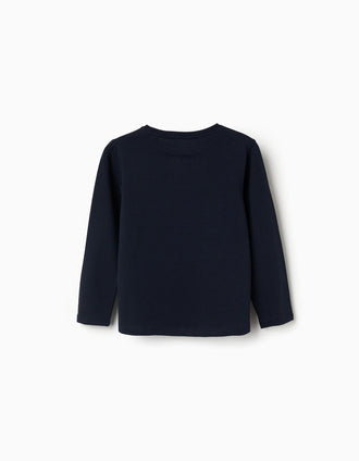 2 T-shirts à manches longues avec imprimés art pour fille, vert/bleu