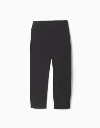Pack de 2 leggins lisos y estampados para niña, gris oscuro/rosa