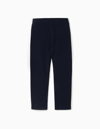 Pack de 2 leggins lisos y estampados para niña, azul marino/verde