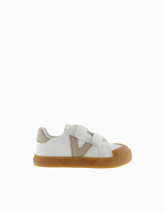 Zapatillas deportivas Barefoot Victoria para bebés, blanco/beige
