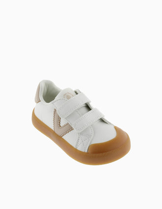 Zapatillas deportivas Barefoot Victoria para bebés, blanco/beige