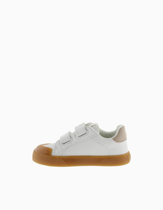 Zapatillas deportivas Barefoot Victoria para bebés, blanco/beige