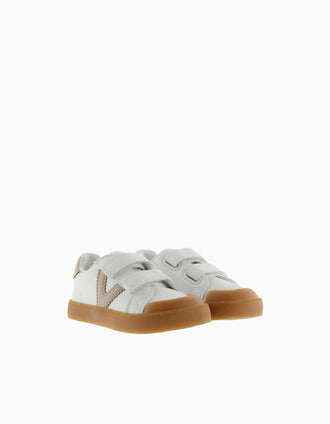 Zapatillas deportivas Barefoot Victoria para bebés, blanco/beige