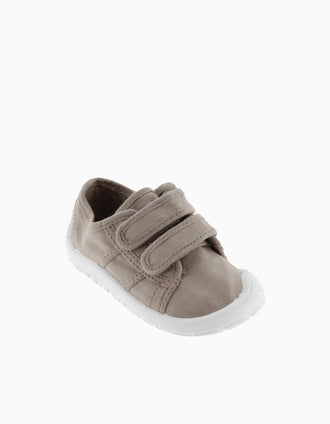 Sapatilhas Barefoot Victoria em lona para bebé, bege
