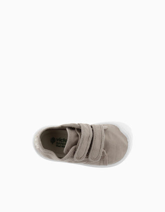 Sapatilhas Barefoot Victoria em lona para bebé, bege
