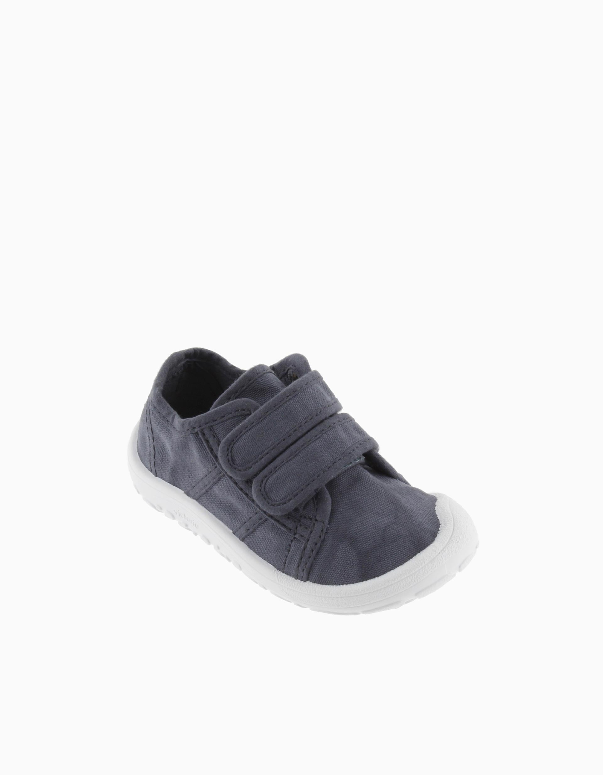 Victoria Barefoot trainers in canvas for babies, dark blue