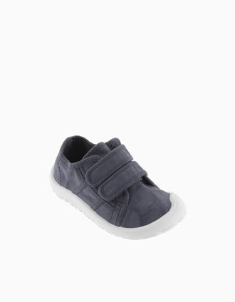 Sapatilhas Barefoot Victoria em lona para bebé, azul-escuro