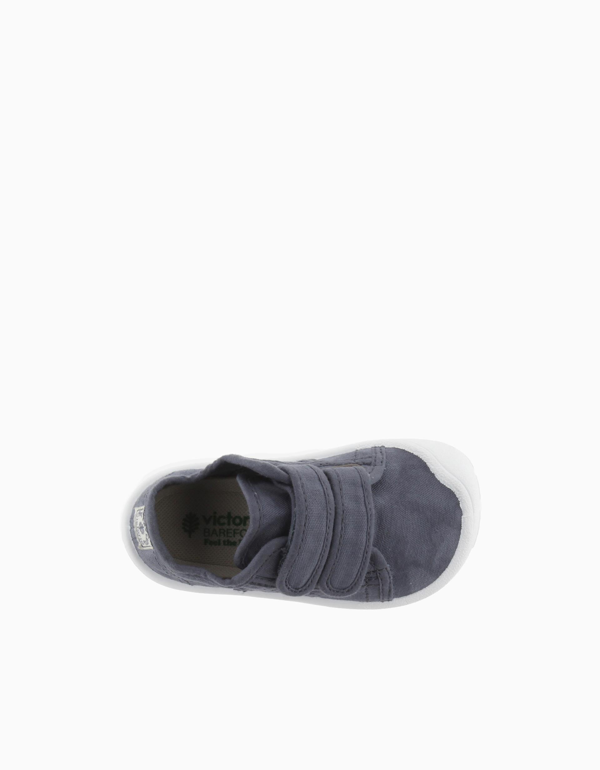 Victoria Barefoot trainers in canvas for babies, dark blue