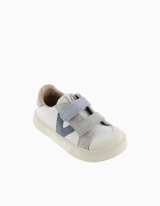 Zapatillas deportivas Barefoot Victoria para bebé niño, blanco/azul