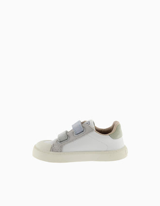 Zapatillas deportivas Barefoot Victoria para bebé niño, blanco/azul