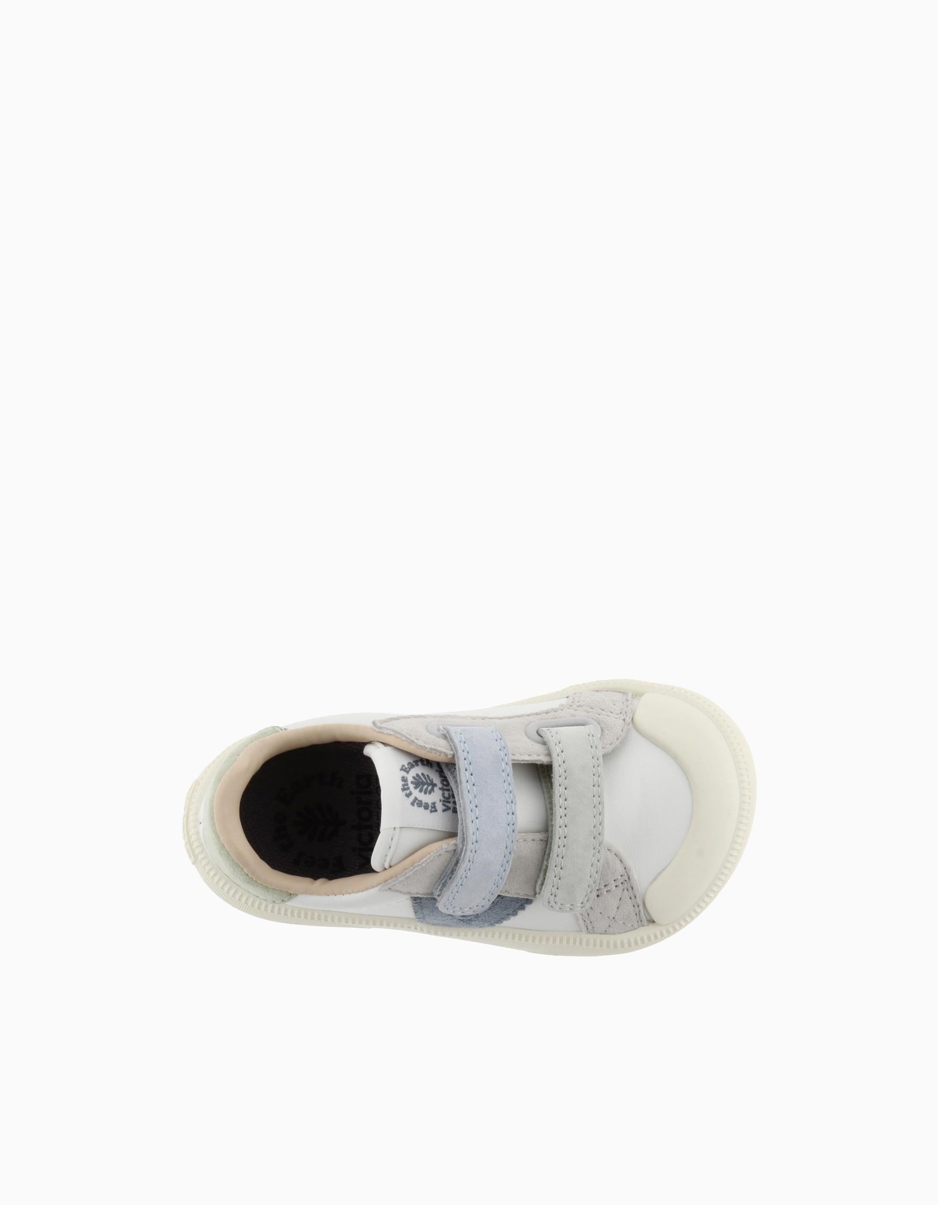 Sapatilhas Barefoot Victoria para bebé menino, branco/azul