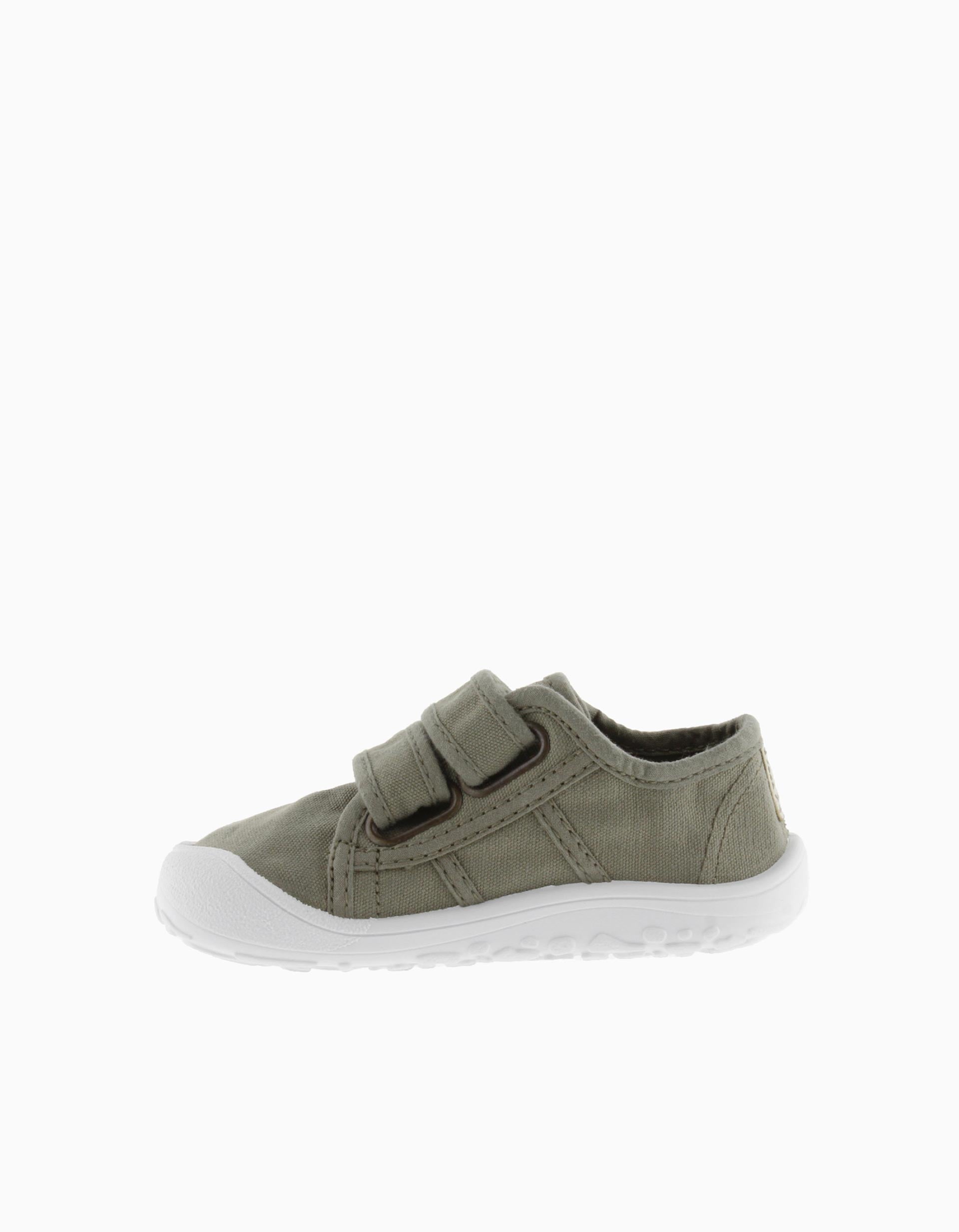 Zapatillas de lona Barefoot Victoria para niños, verde caqui