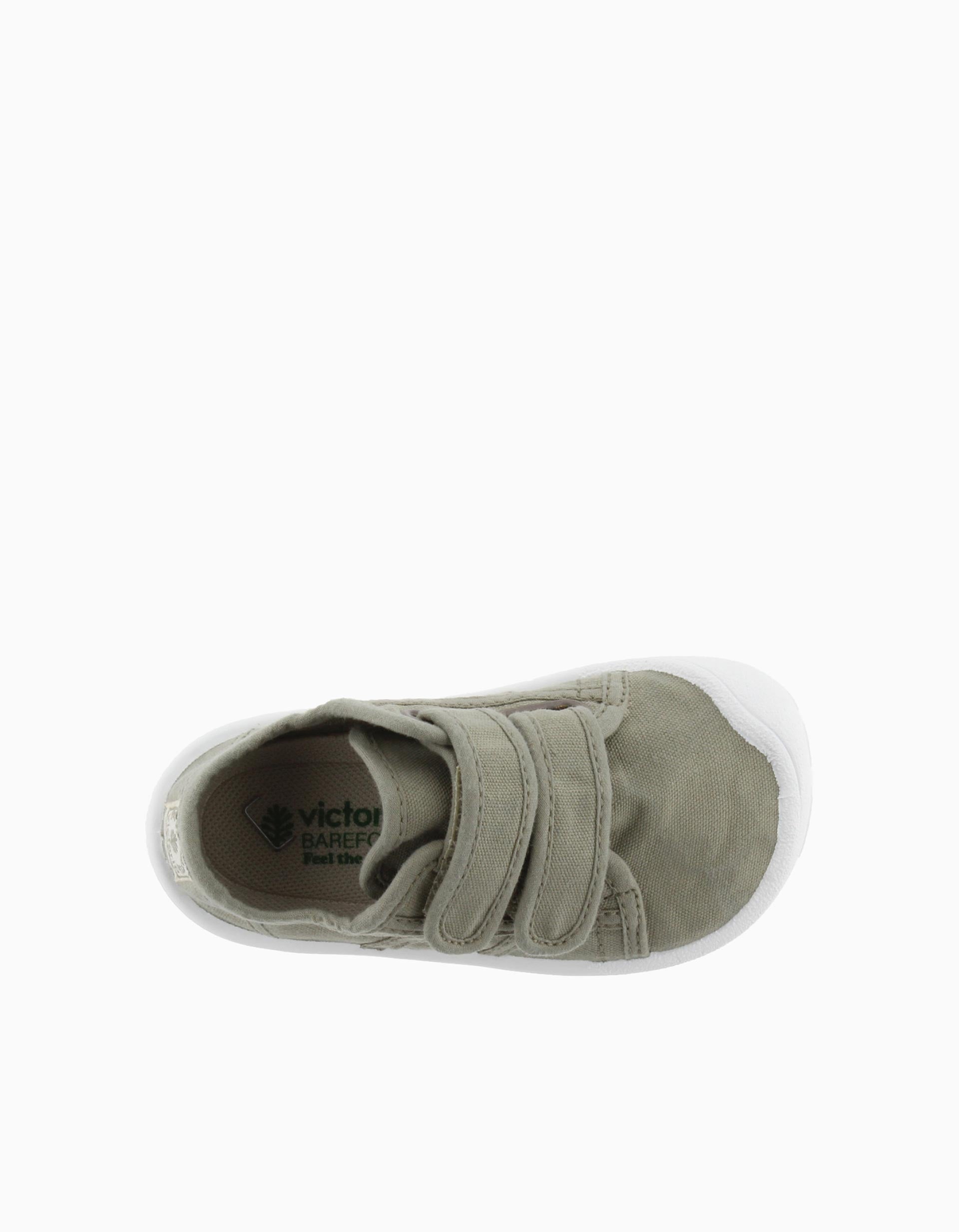 Zapatillas de lona Barefoot Victoria para niños, verde caqui