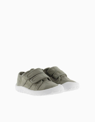 Zapatillas de lona Barefoot Victoria para niños, verde caqui