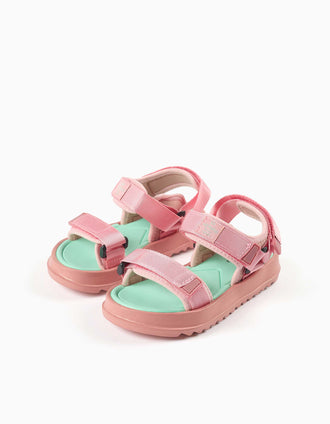 Sandales Victoria avec semelle antidérapante pour fille, rose