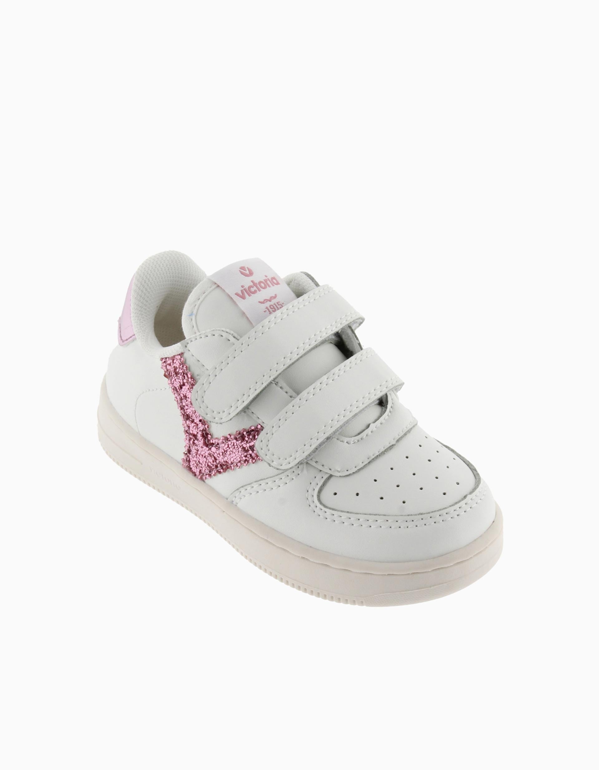Victoria trainers with glitter for girls, white/pink