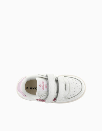 Victoria trainers with glitter for girls, white/pink