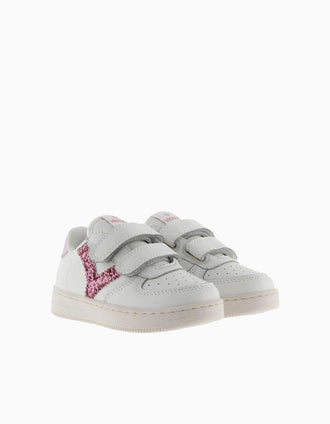 Victoria trainers with glitter for girls, white/pink