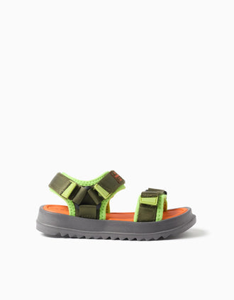 Sandales Victoria avec semelle antidérapante pour garçon, vert kaki