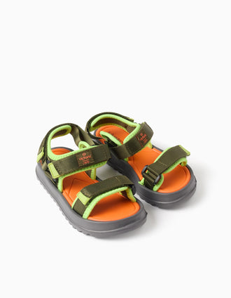 Sandales Victoria avec semelle antidérapante pour garçon, vert kaki